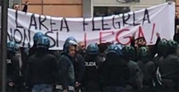Tensioni a Pozzuoli tra manifestanti Lega e centri sociali