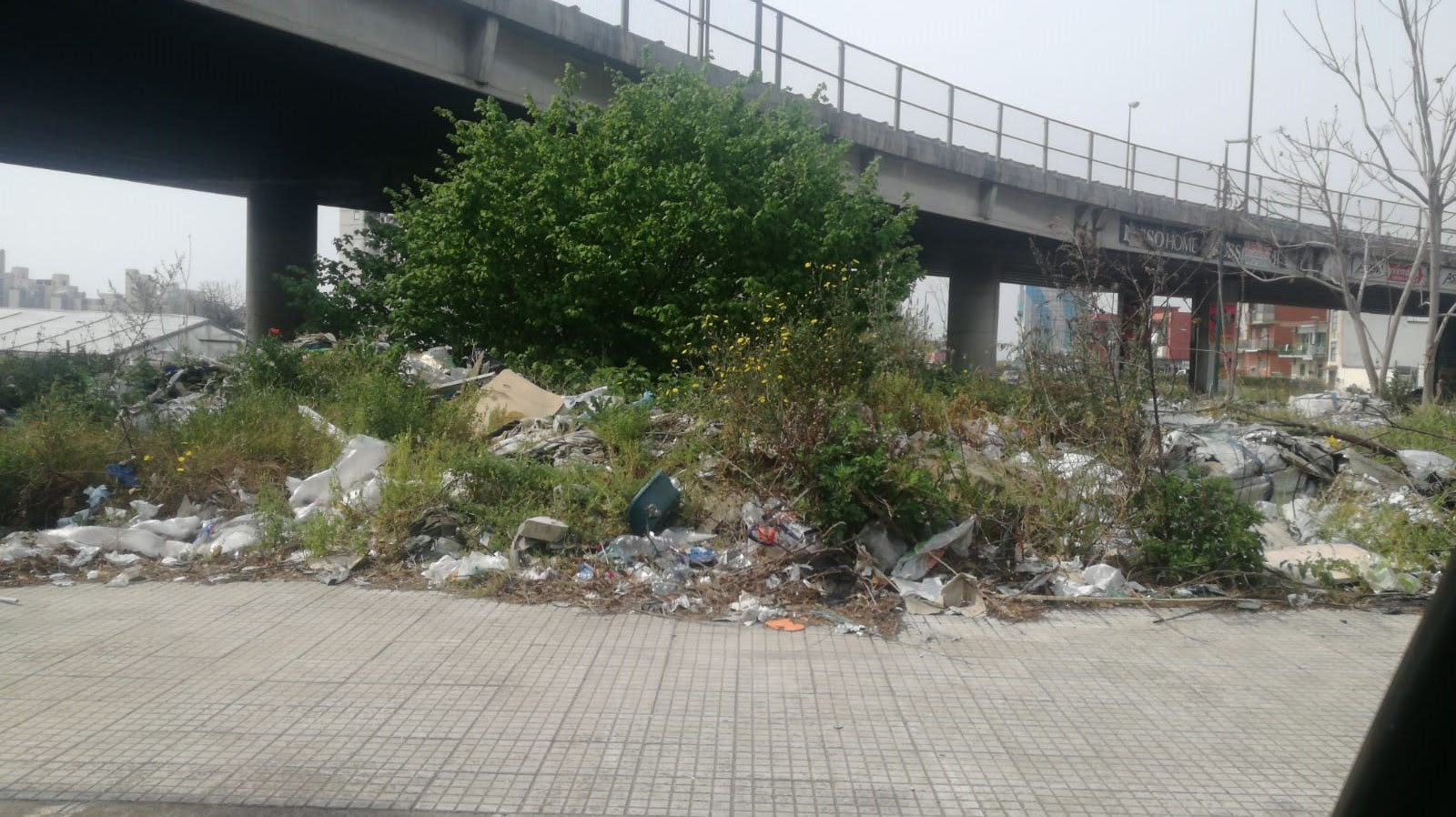 Napoli, discarica abusiva al di sotto degli svincoli su via Argine, a due passi da una scuola