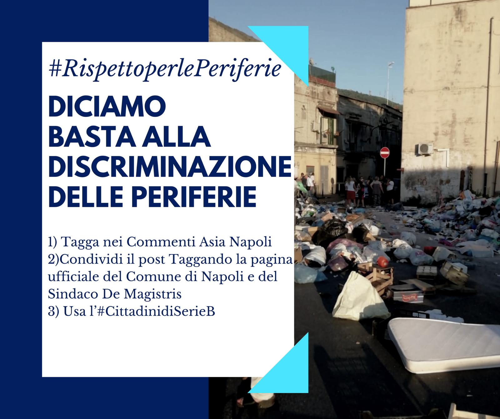 Napoli, emergenza rifiuti: la XI Municipalità lancia l’hashtag #Rispettoperleperiferie
