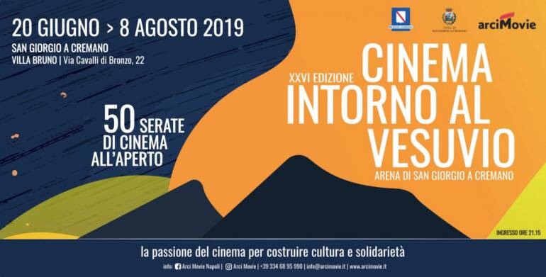 Al via la XXVI edizione di ‘Cinema intorno al Vesuvio’ a cura di Arci Movie. Giovedì 20 giugno a villa Bruno a San Giorgio a Cremano
