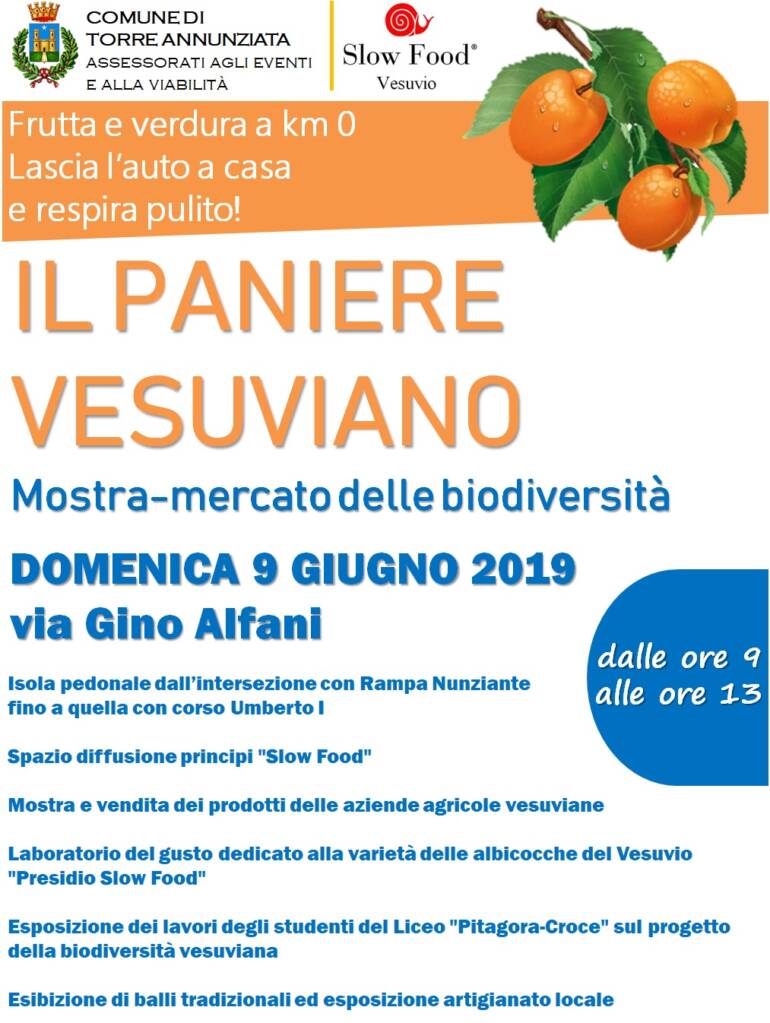 Torre Annunziata, “Il Paniere Vesuviano”, domenica 9 giugno la mostra-mercato in via Gino Alfani