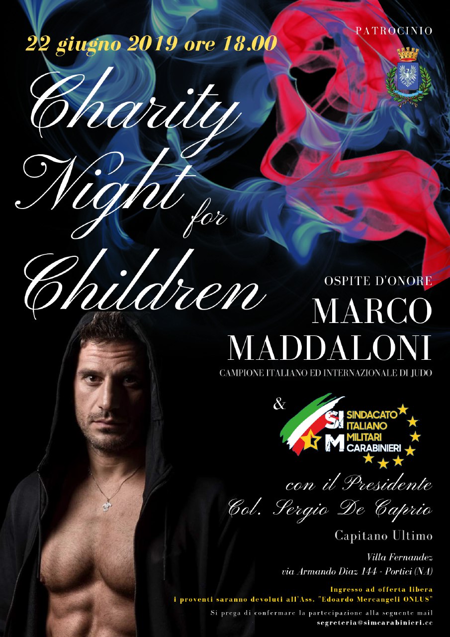 Portici, Sim carabinieri e Marco Maddaloni per “Charity Night for Children