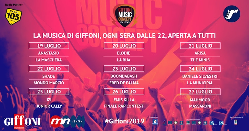 Giffoni Music Concept, dal 19 al 27 luglio il meglio della nuova musica italiana a #Giffoni2019