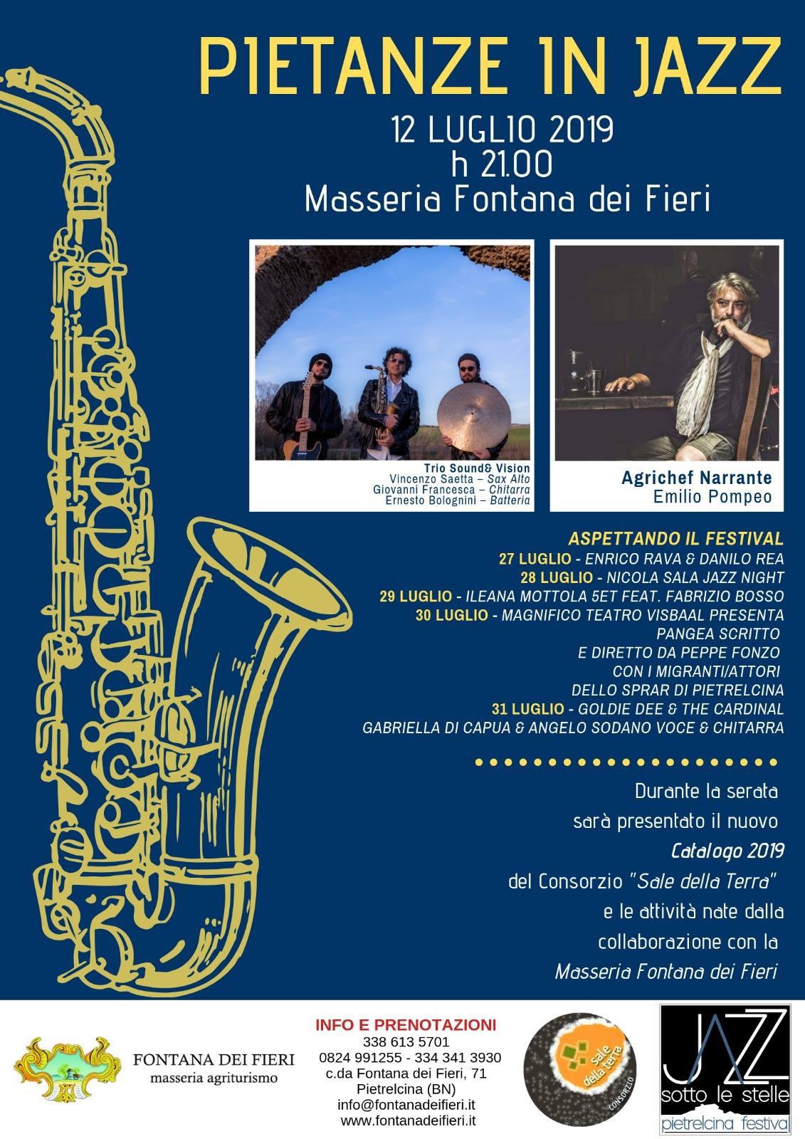 Anteprima del prossimo Jazz Festival con ‘Pietanze in jazz’. Venerdì 12 luglio a Pietrelcina (BN)