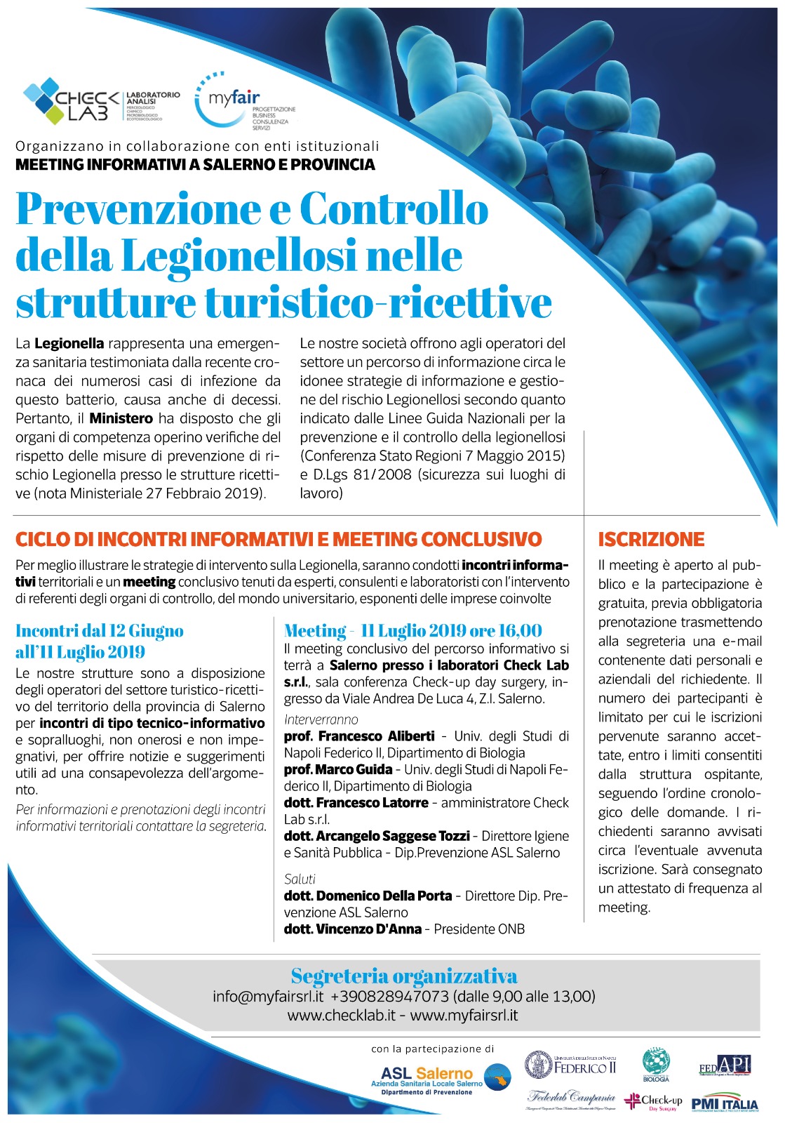 Prevenzione e Controllo, a Salerno il Meeting sulla Legionellosi per le strutture turistico-ricettive