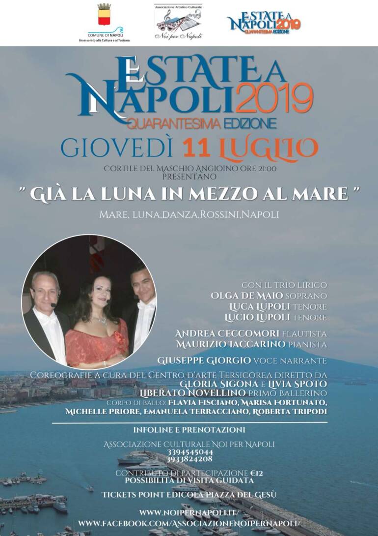 Già la luna in mezzo al mare al Maschio Angioino l’11 luglio per l’Estate a Napoli