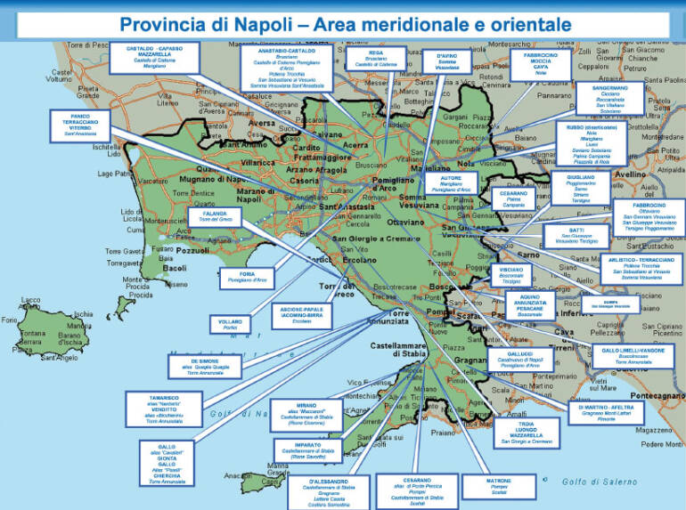 Camorra, la frammentazione dei clan nella zona Vesuviana e in quella Costiera nella relazione della Dia