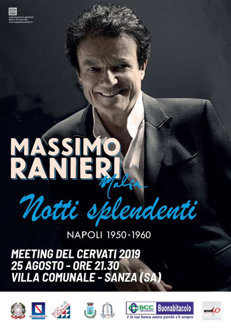 Massimo Ranieri chiude domenica il Meeting del Cervati 2019 con una favolosa formazione jazz