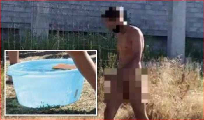 Salerno, uomo sorpreso nudo a lavarsi in strada
