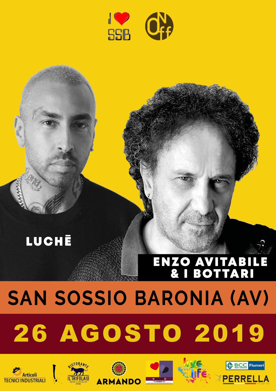 I Love San Sossio Baronia, 25 e 26 agosto con i concerti di Tony Esposito, Enzo Avitabile e Luchè
