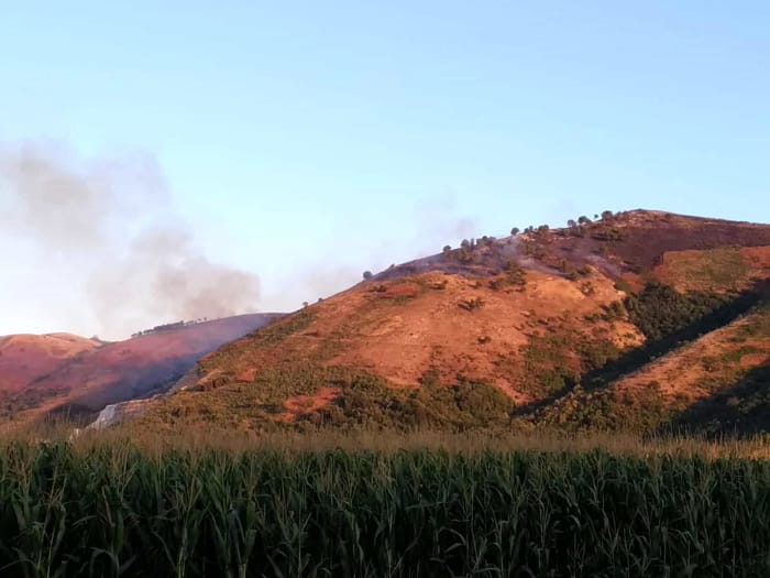 Incendio devasta i monti Tifatini su Caserta: in fiamme 10 ettari di bosco. Necessario l’intervento dei canadair