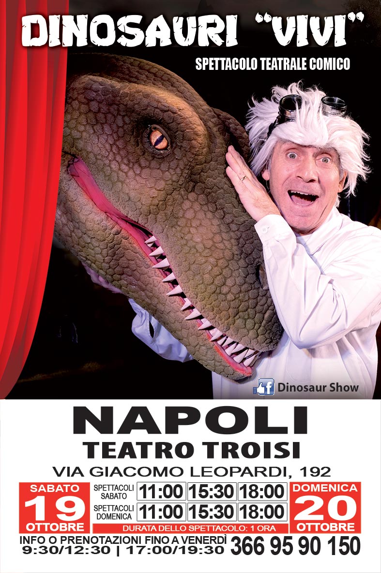 Dinosauri ‘Vivi’, spettacolo comico al Teatro Troisi