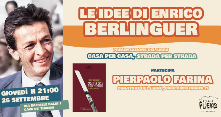 Spazio Pueblo presenta il libro di Pierpaolo Farina ‘Casa per casa, strada per strada: la politica delle idee’