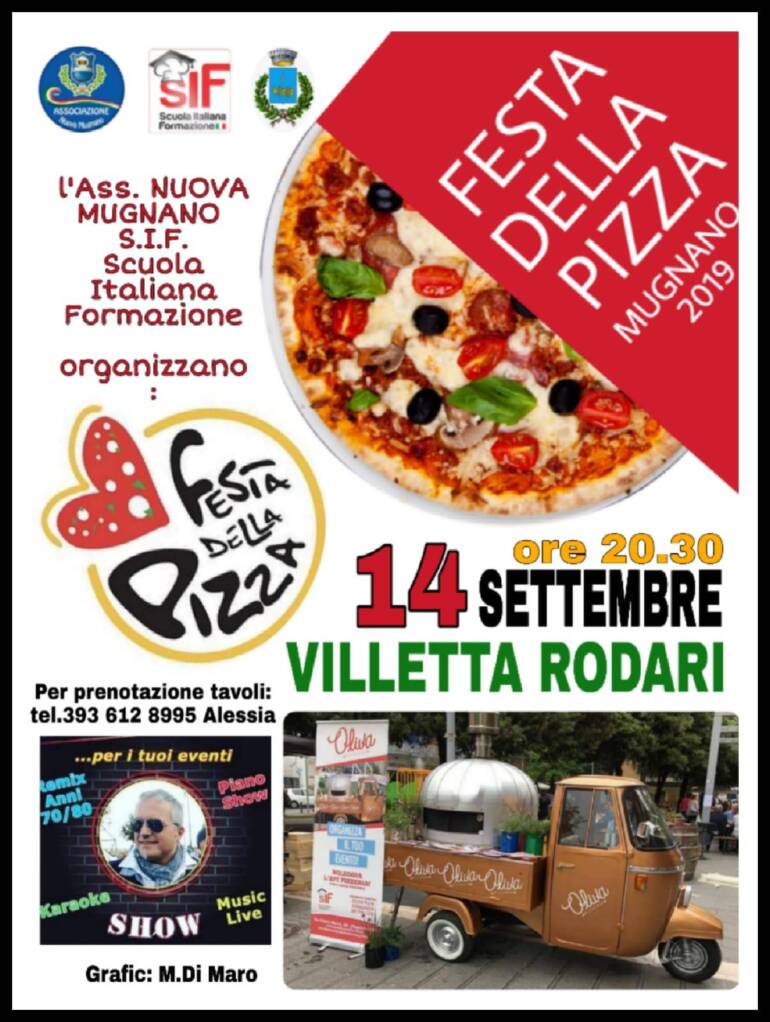 A Mugnano tutto pronto per la Festa della Pizza sabato in villa Rodari