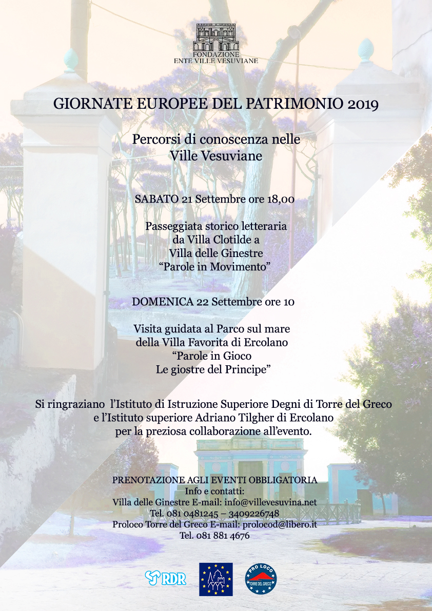Giornate europee del Patrimonio: terzo anno consecutivo per la Fondazione Ente Ville Vesuviane