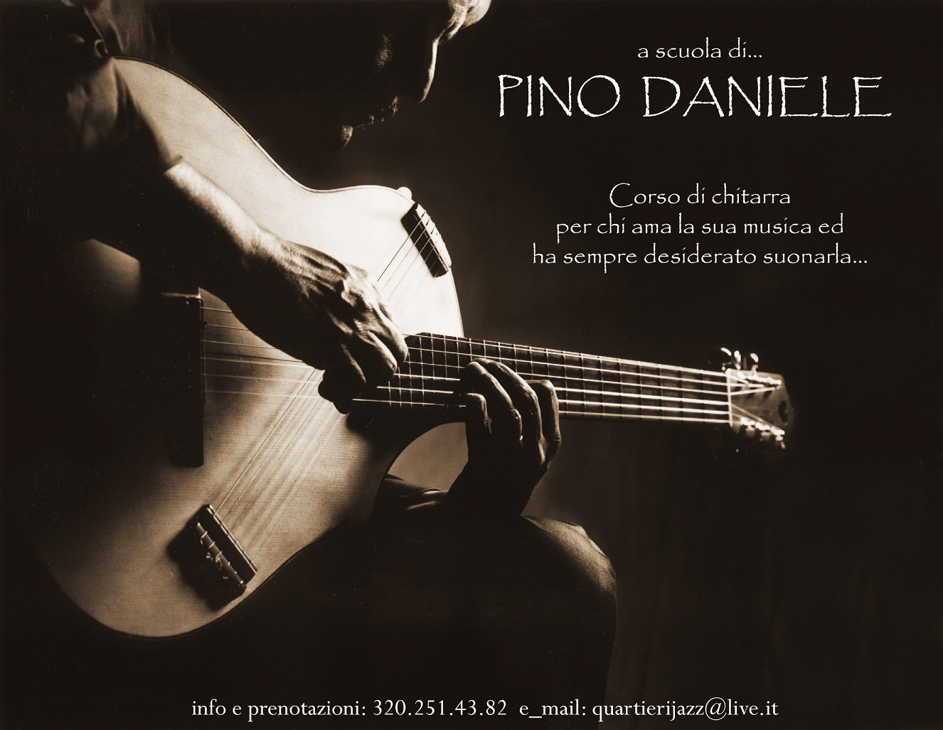 Napoli, a scuola di Pino Daniele: corsi di chitarra con Mario Romano