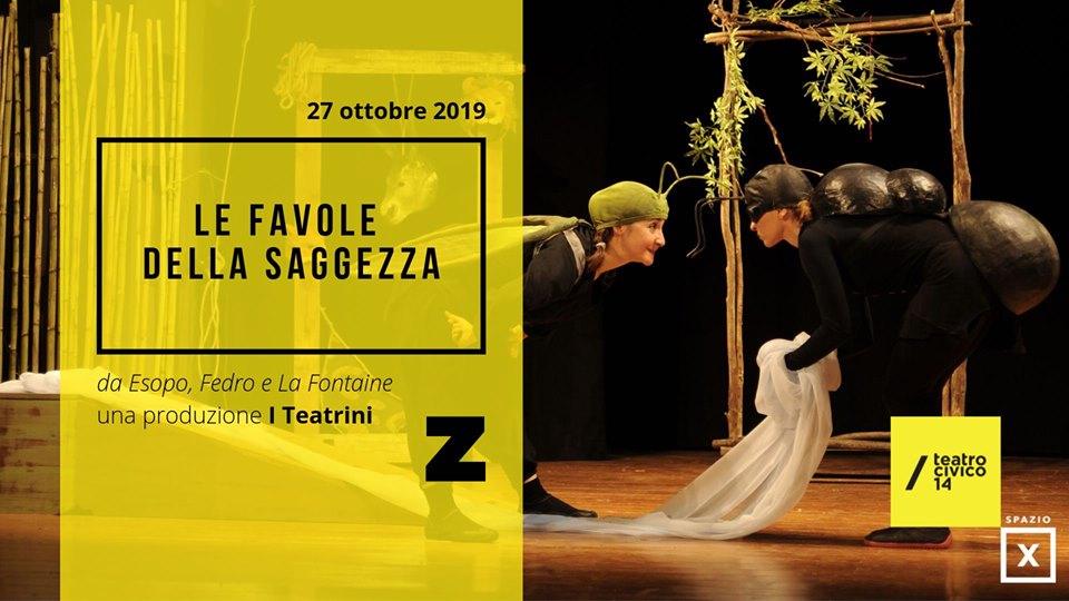 ‘Le favole della saggezza’, da Esopo, Fedro e La Fontaine, uno spettacolo per tutta la famiglia al Teatro Civico 14
