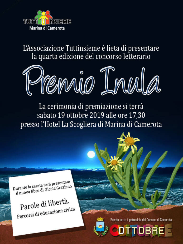 Scrittori e artisti da tutta Italia a Camerota per il premio Inula. Sabato 19 ottobre la premiazione