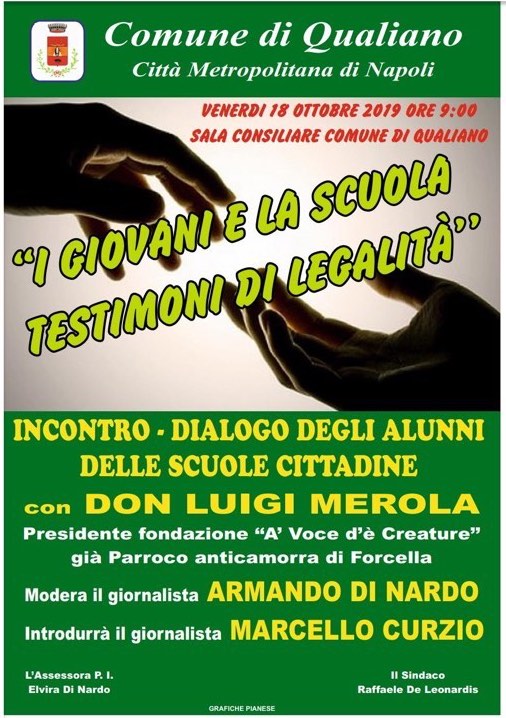 Don Luigi Merola a Qualiano, venerdì incontro con gli alunni in sala consiliare