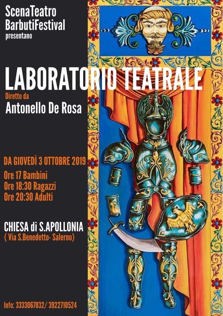 Scena Teatro: al via da domani 3 ottobre i laboratori teatrali al centro storico di Salerno