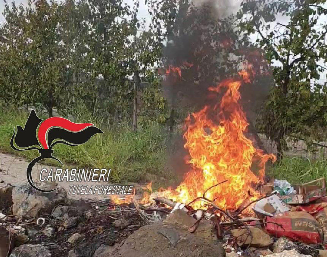 Qualiano: i carabinieri forestali arrestano 69enne mentre bruciava plastica, vetro e scarti edili