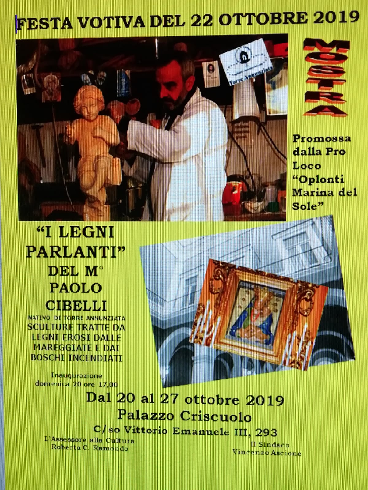 A Torre Annunziata la mostra ‘Legni Parlanti’ del maestro Paolo Cibelli
