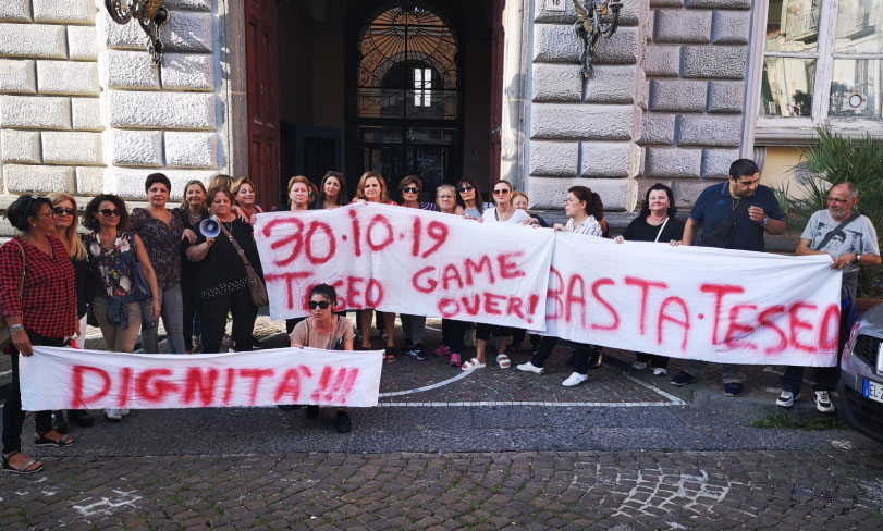 San Giorgio a Cremano ancora proteste dei dipendenti Teseo