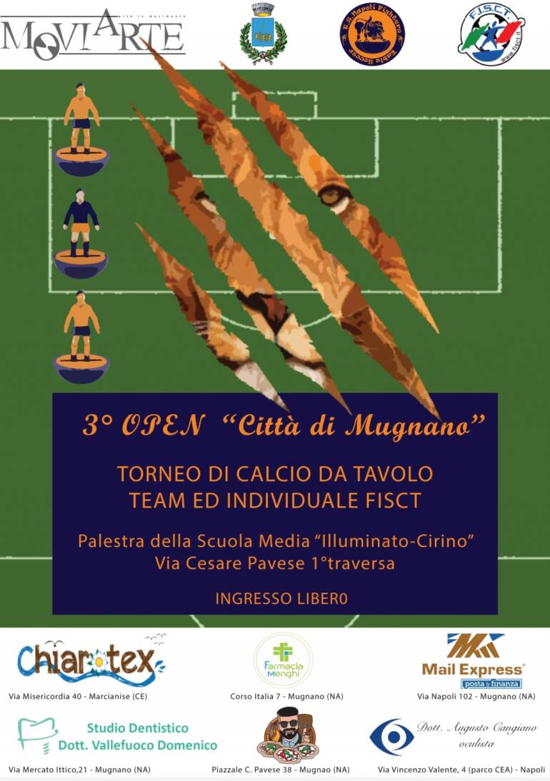 Questo weekend la III Edizione dell’Open di subbuteo “Città di Mugnano”