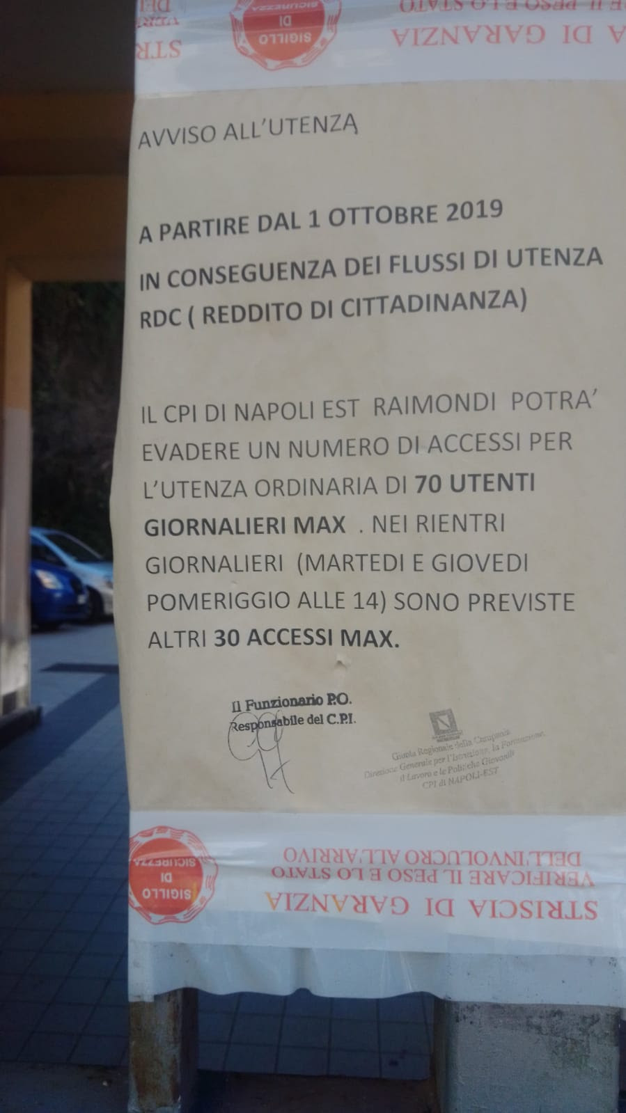 Cpi Napoli Est, tilt di servizi per il reddito di cittadinanza: attese di ore per i cittadini