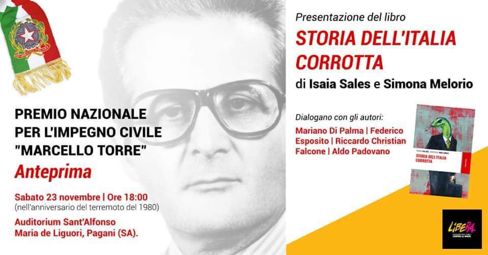 ‘Storia dell’Italia corrotta’, di Isaia Sales e Simona Meloro. Presentazione del libro a Pagani