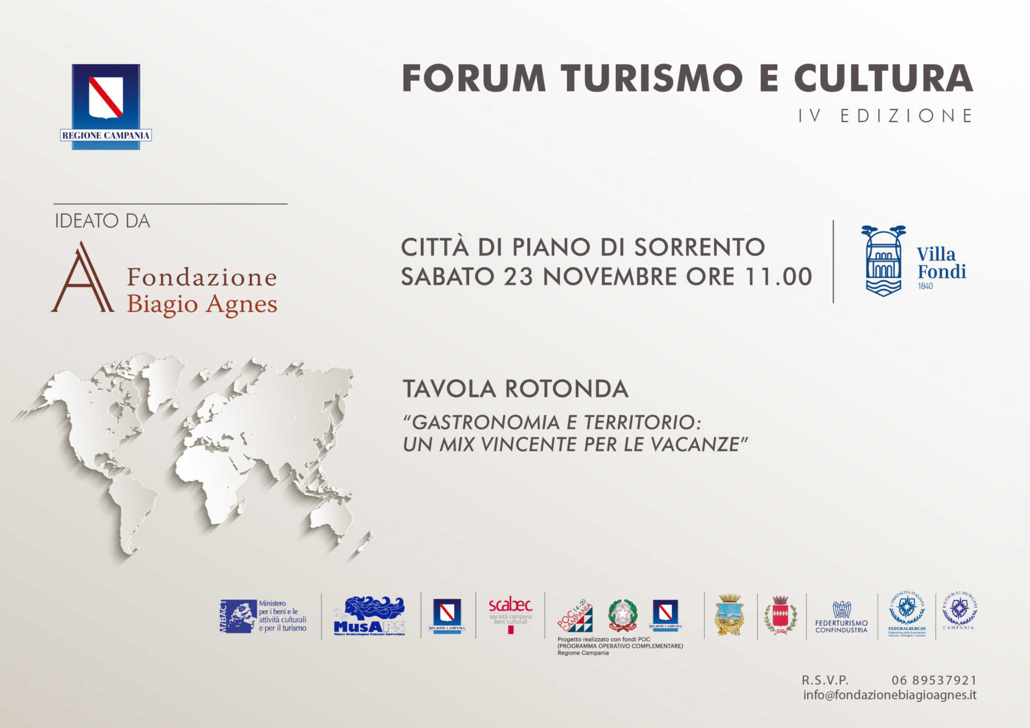 La Fondazione Biagio Agnes torna in Campania per il ‘Forum Turismo e Cultura’