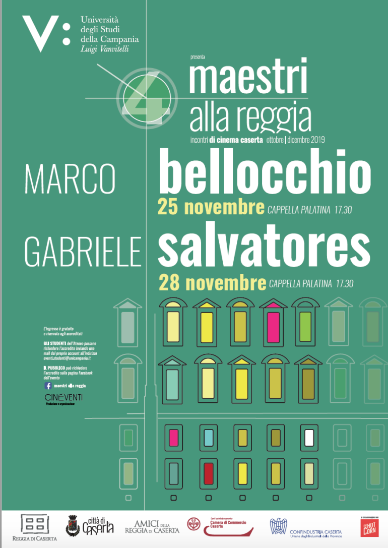 Bellocchio e Salvatores ‘Maestri alla Reggia’: il grande cinema italiano alla rassegna dell’Università Vanvitelli