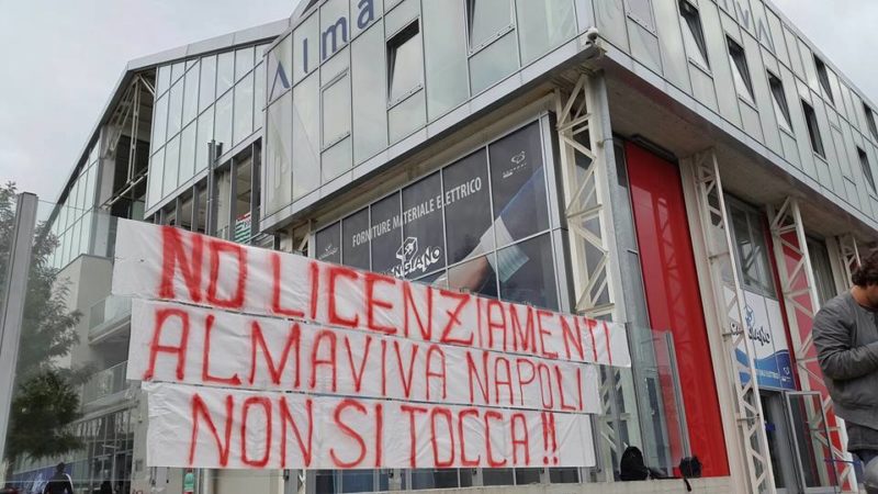Almaviva: cambio di appalto e rischio licenziamento per oltre 150 lavoratori della sede napoletana