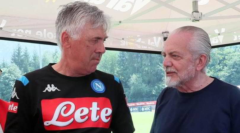 Napoli, De Laurentiis ha chiesto ad Ancelotti di ripartire subito dalla gara col Milan
