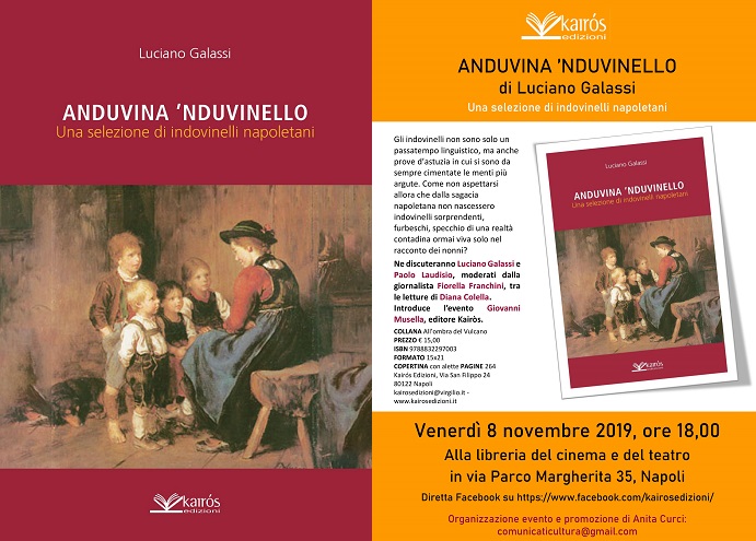 ‘Anduvina ’nduvinello’ di Luciano Galassi per Kairòs edizioni alla Libreria del Cinema e del Teatro, venerdì 8 novembre