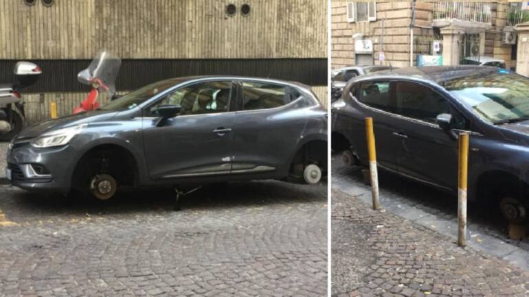 Emergenza furti di ruote a Napoli e provincia, nuovi casi in via del Parco Margherita