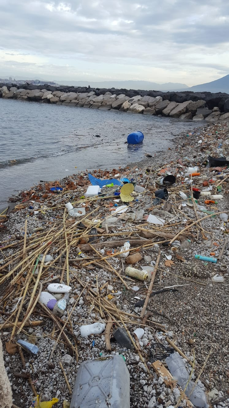 Napoli, la spiaggia di Riva Fiorita invasa dai rifiuti dopo le recenti mareggiate, i Verdi organizzano la pulitura