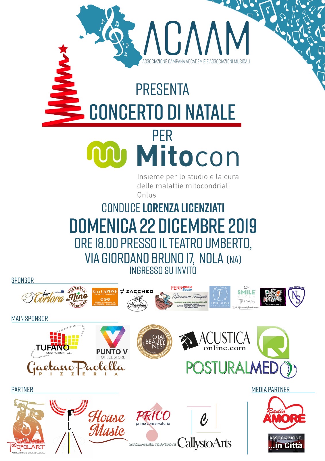 L’ACAAM a Nola per un concerto di beneficenza in favore dei malati mitocondriali