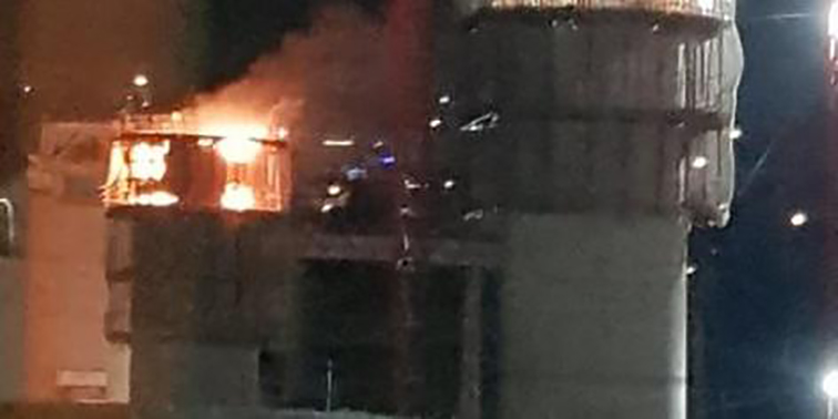 Incendio nel cantiere del nuovo ponte di Genova