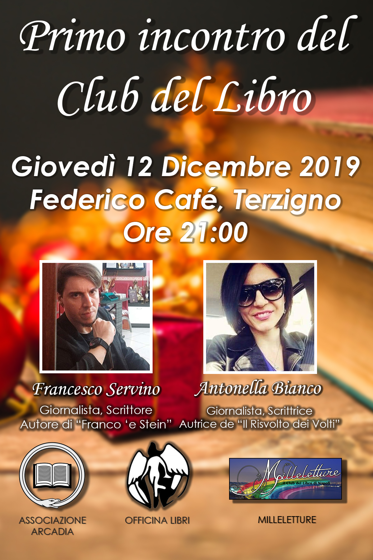 A Terzigno il primo appuntamento del ‘Club del Libro’ con Antonella Bianco e Francesco Servino