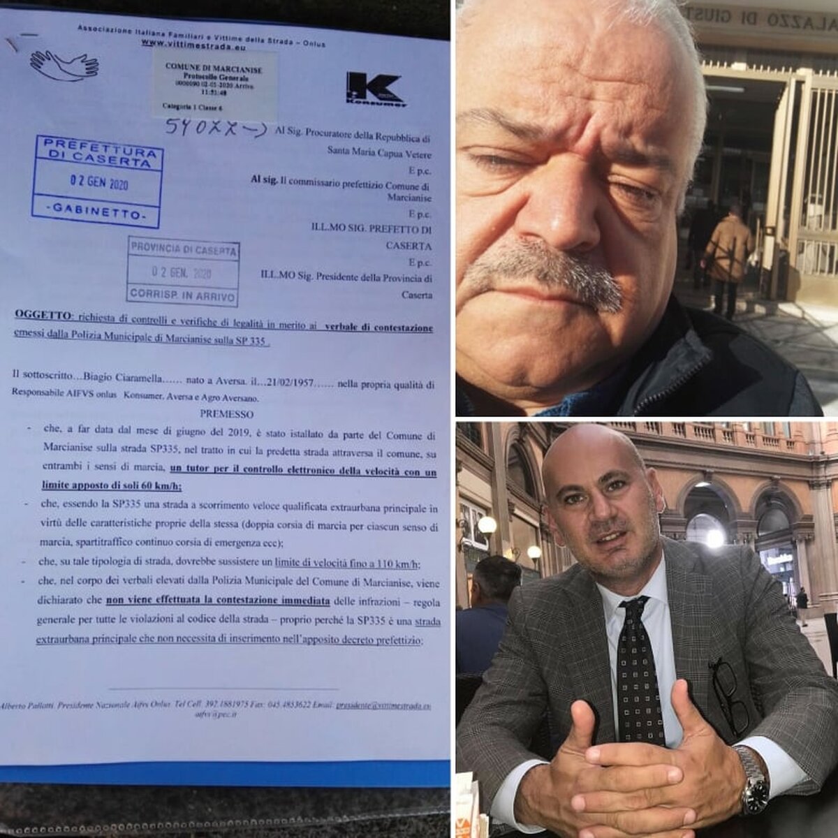 Konsumer e Aifvs consegnano documenti in Procura: “Adesso si indaghi sul limite di velocità imposto dalla provincia sulla Sp335”