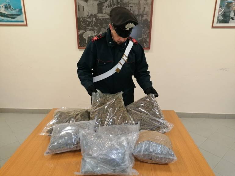 Operazione anti droga dei Carabinieri: quasi 10 chili di stupefacenti sequestrati, 11 i pusher arrestati e 2 quelli denunciati a piede libero