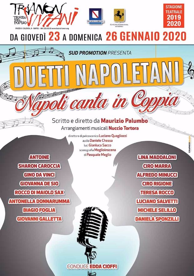 ‘Duetti napoletani. Napoli canta in Coppia’ al Trianon Viviani. 16 interpreti nelle più famose canzoni degli ultimi 60 anni