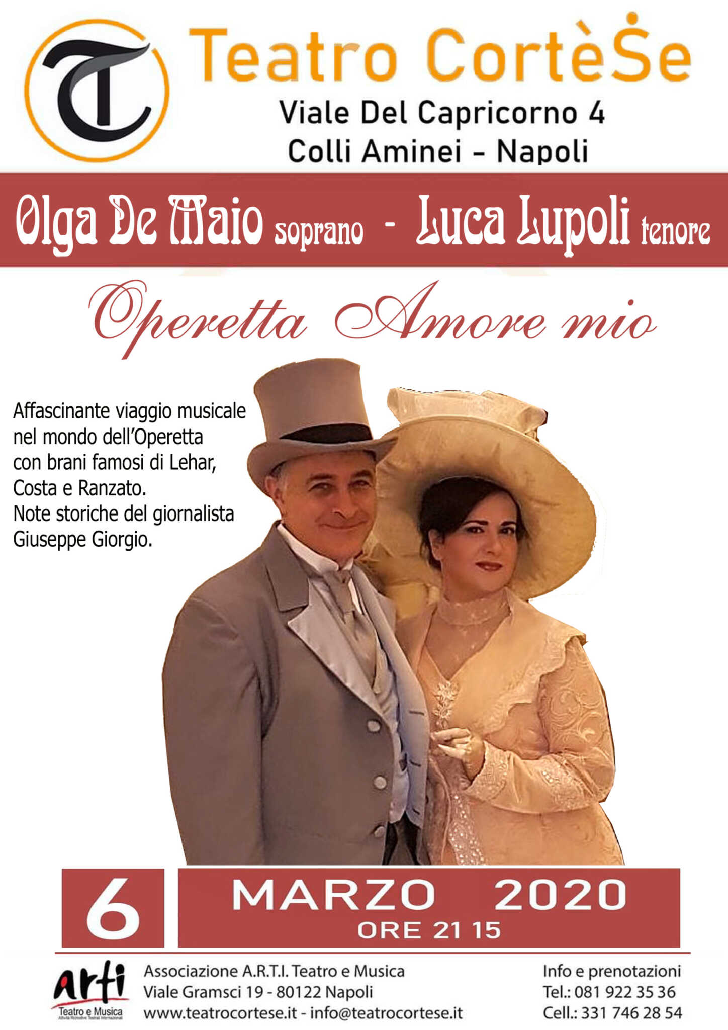 Operetta Amore Mio al Teatro Cortese con Olga De Maio e Luca Lupoli