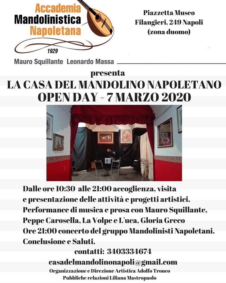 Open Day all’Accademia Mandolinistica Napoletana