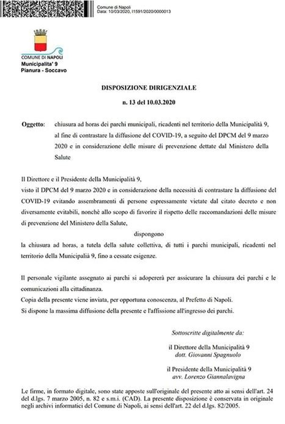 Pianura e Soccavo, chiusi i parchi pubblici: ‘Provvedimento necessario, troppi assembramenti’