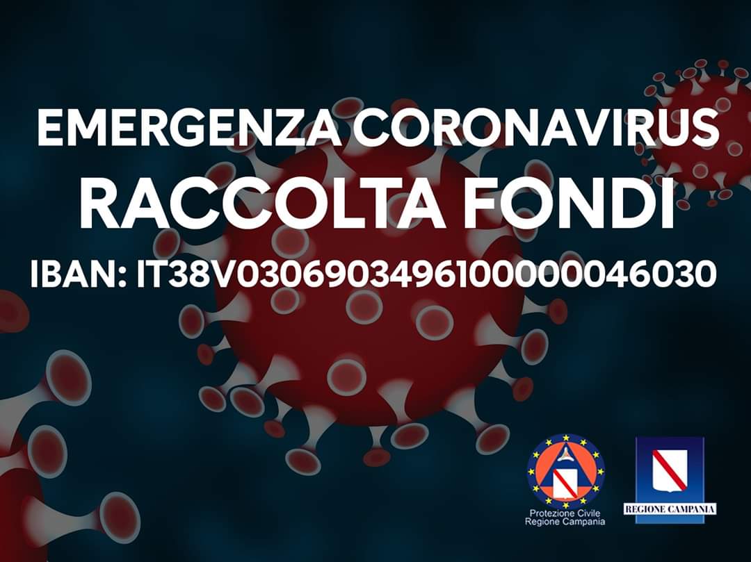 Coronavirus: ecco l’ IBAN della Regione Campania per donazioni