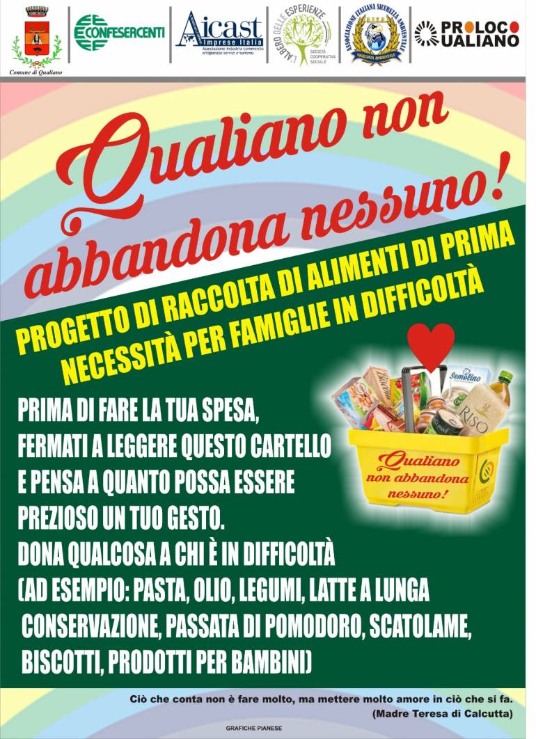 “Qualiano non abbandona nessuno”, parte il progetto solidale del comune per aiutare le famiglie in difficoltà