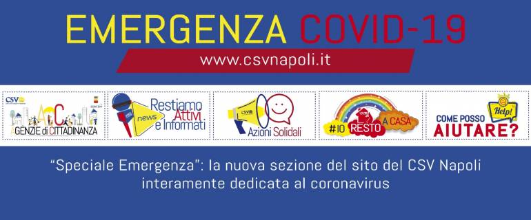 ‘Speciale Emergenza’: la nuova sezione del sito del CSV Napoli interamente dedicata al coronavirus