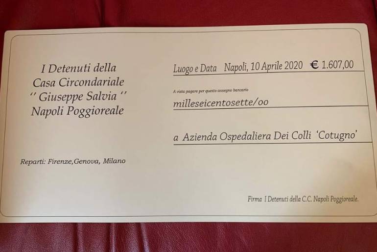 Napoli, la donazione al Cotugno da parte dei detenuti di Poggioreale riceve il plauso anche dai sindacati penitenziari
